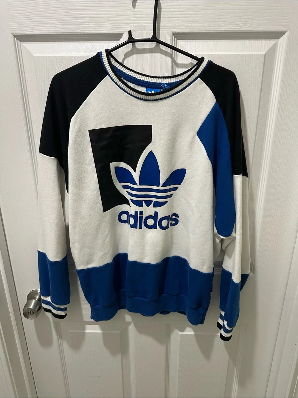 Vintage 90s Adidas Originals Big Trefoil Colorblock Crewneck Sweatshirt; Men’s M